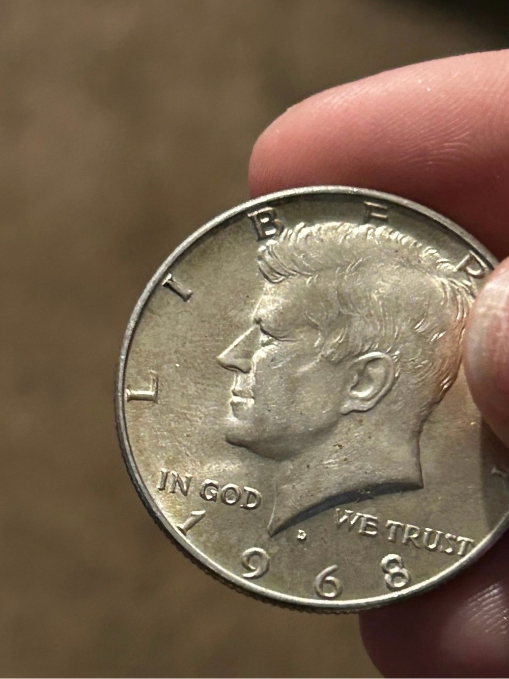 1968 Kennedy Half Dollar Coin ERROR - Silver Tone